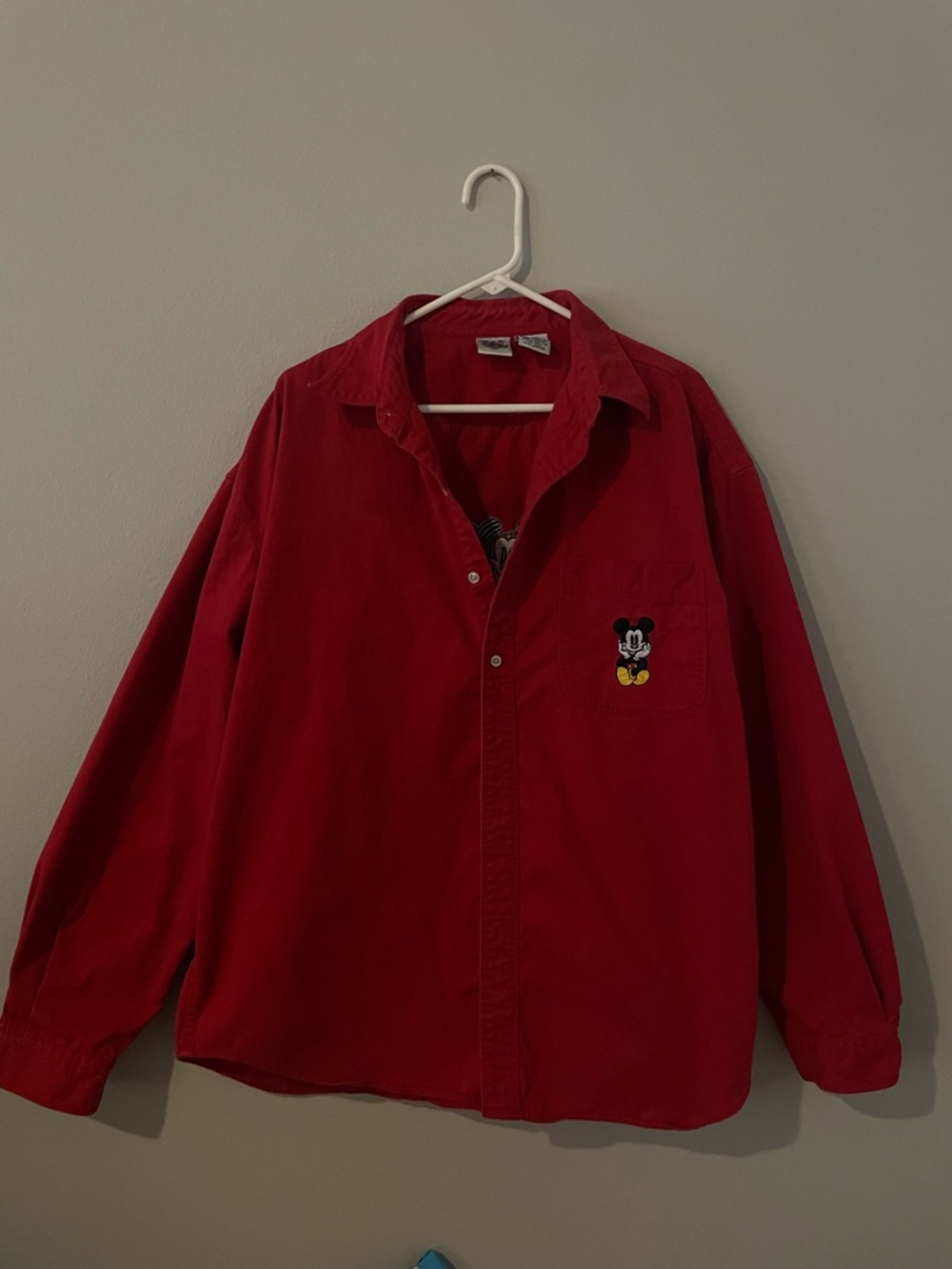 Disney Catalog Mickey Mouse
Embroidered Long Sleeve Button Up
Shirt Red XXL